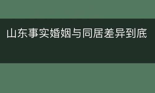 山东事实婚姻与同居差异到底