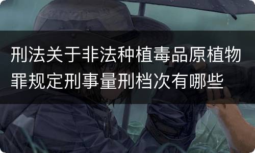 刑法关于非法种植毒品原植物罪规定刑事量刑档次有哪些