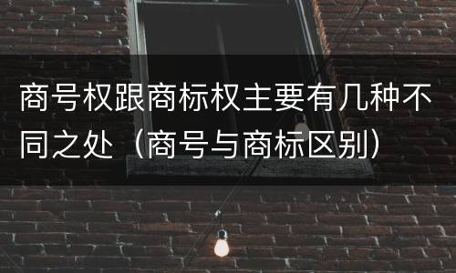 商号权跟商标权主要有几种不同之处（商号与商标区别）