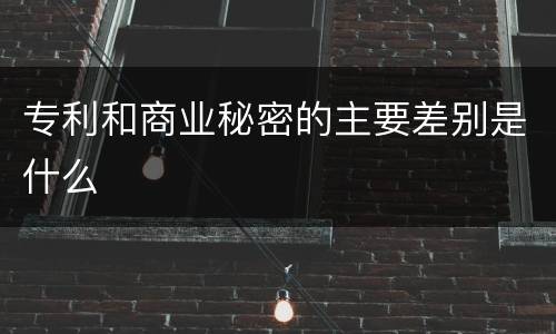 专利和商业秘密的主要差别是什么