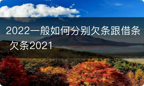 2022一般如何分别欠条跟借条 欠条2021