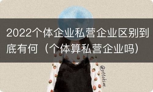 2022个体企业私营企业区别到底有何（个体算私营企业吗）