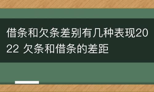 借条和欠条差别有几种表现2022 欠条和借条的差距