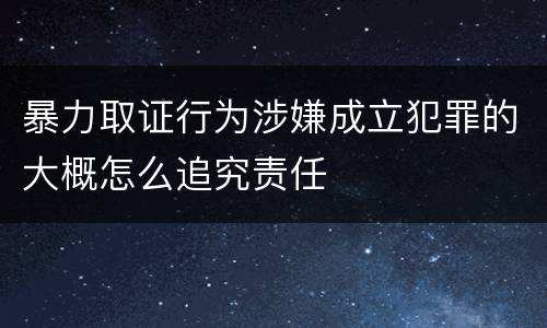暴力取证行为涉嫌成立犯罪的大概怎么追究责任