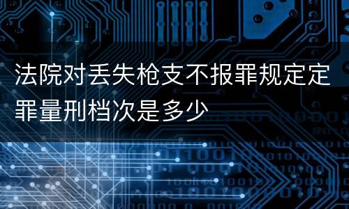 法院对丢失枪支不报罪规定定罪量刑档次是多少