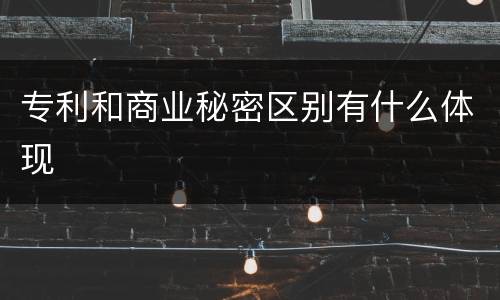 专利和商业秘密区别有什么体现