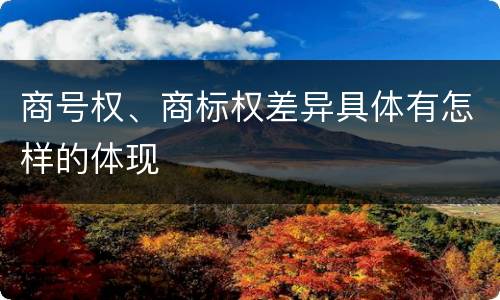 商号权、商标权差异具体有怎样的体现