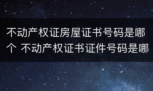 不动产权证房屋证书号码是哪个 不动产权证书证件号码是哪个