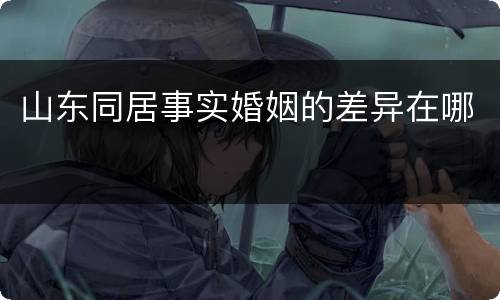 山东同居事实婚姻的差异在哪