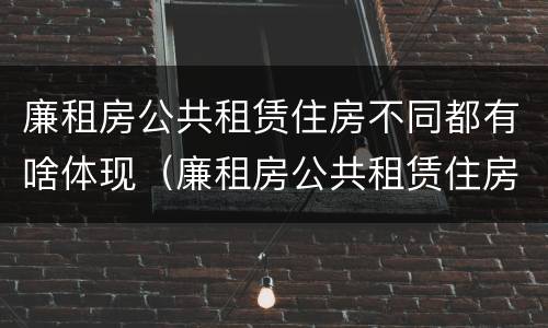 廉租房公共租赁住房不同都有啥体现（廉租房公共租赁住房不同都有啥体现呢）