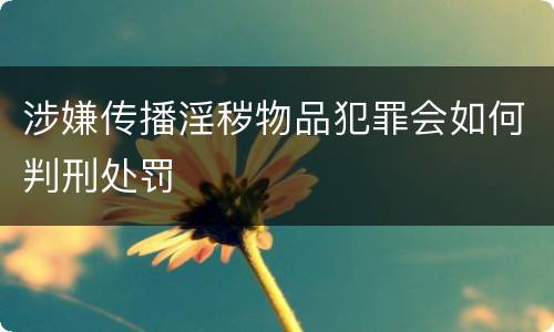 涉嫌传播淫秽物品犯罪会如何判刑处罚