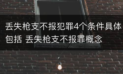 丢失枪支不报犯罪4个条件具体包括 丢失枪支不报罪概念