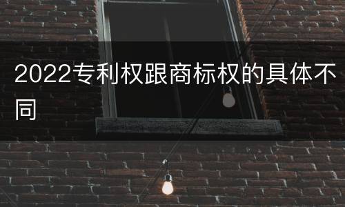 2022专利权跟商标权的具体不同