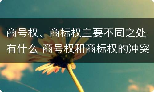 商号权、商标权主要不同之处有什么 商号权和商标权的冲突和解决