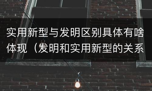实用新型与发明区别具体有啥体现（发明和实用新型的关系）