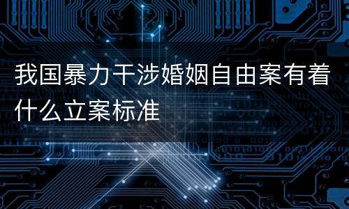 我国暴力干涉婚姻自由案有着什么立案标准