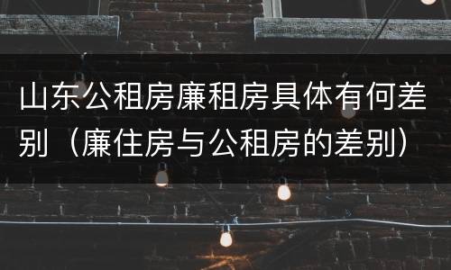 山东公租房廉租房具体有何差别（廉住房与公租房的差别）