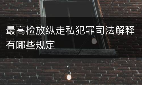 最高检放纵走私犯罪司法解释有哪些规定