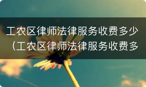 工农区律师法律服务收费多少（工农区律师法律服务收费多少钱）