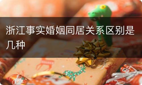浙江事实婚姻同居关系区别是几种