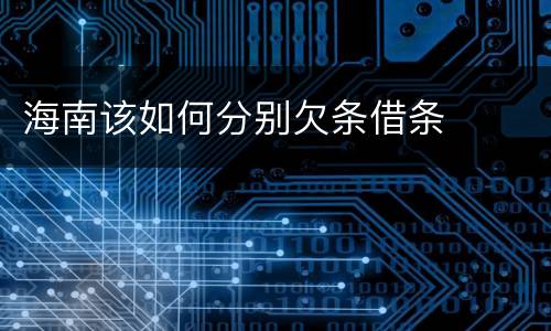 海南该如何分别欠条借条