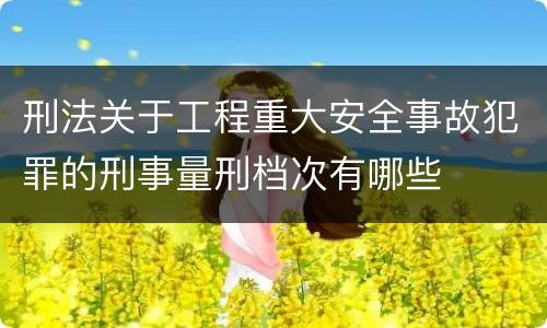 刑法关于工程重大安全事故犯罪的刑事量刑档次有哪些