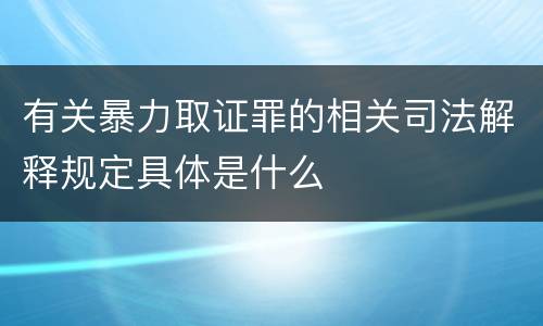 有关暴力取证罪的相关司法解释规定具体是什么