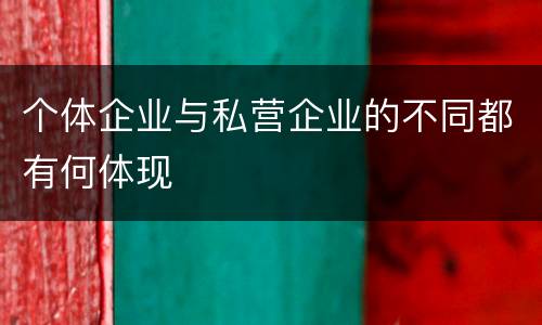 个体企业与私营企业的不同都有何体现