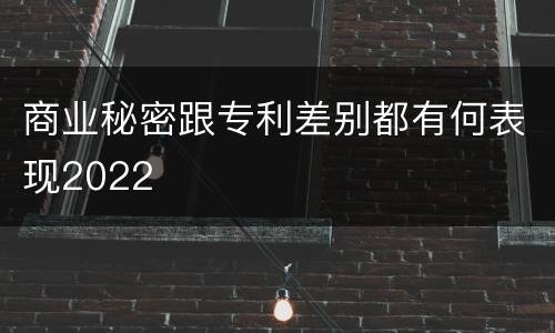 商业秘密跟专利差别都有何表现2022