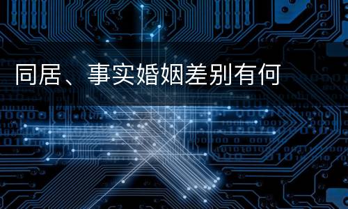 同居、事实婚姻差别有何
