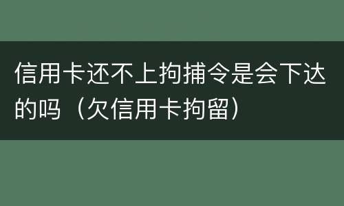 信用卡还不上拘捕令是会下达的吗（欠信用卡拘留）
