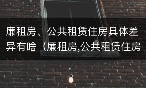 廉租房、公共租赁住房具体差异有啥（廉租房,公共租赁住房具体差异有啥不同）