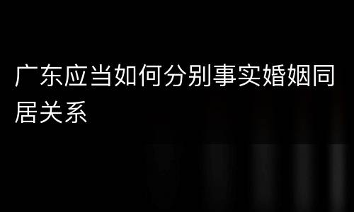 广东应当如何分别事实婚姻同居关系