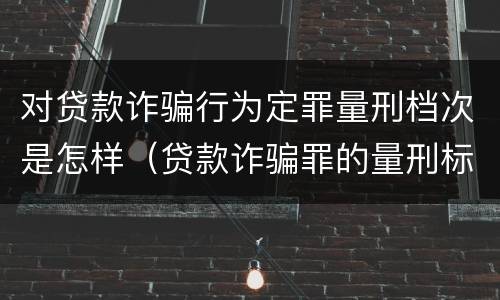 对贷款诈骗行为定罪量刑档次是怎样（贷款诈骗罪的量刑标准）