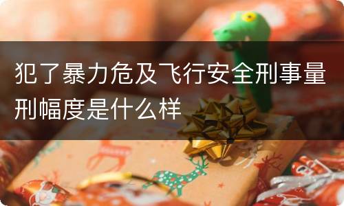 犯了暴力危及飞行安全刑事量刑幅度是什么样