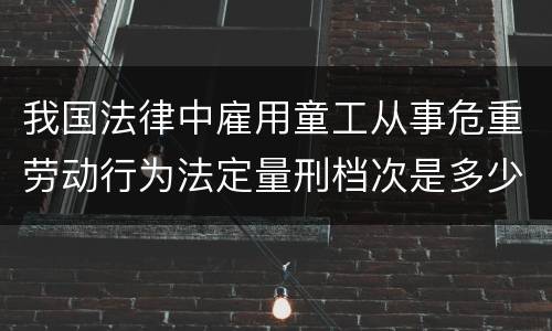 我国法律中雇用童工从事危重劳动行为法定量刑档次是多少