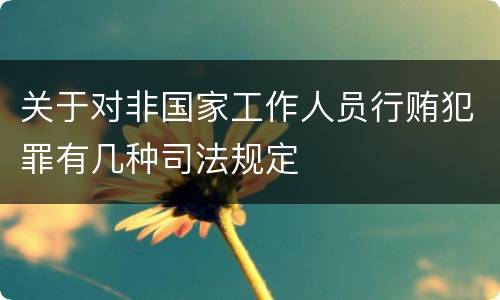关于对非国家工作人员行贿犯罪有几种司法规定