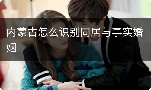 内蒙古怎么识别同居与事实婚姻