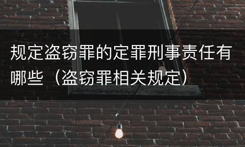 规定盗窃罪的定罪刑事责任有哪些（盗窃罪相关规定）