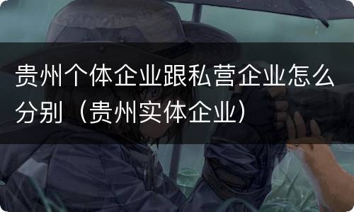 贵州个体企业跟私营企业怎么分别（贵州实体企业）