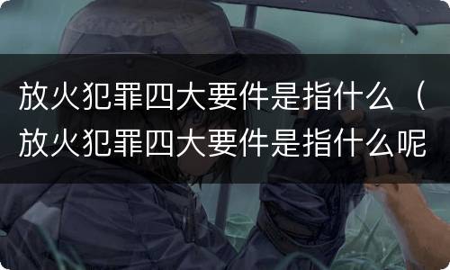 放火犯罪四大要件是指什么（放火犯罪四大要件是指什么呢）