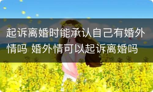 起诉离婚时能承认自己有婚外情吗 婚外情可以起诉离婚吗