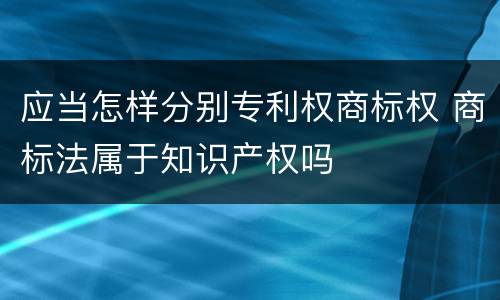 应当怎样分别专利权商标权 商标法属于知识产权吗