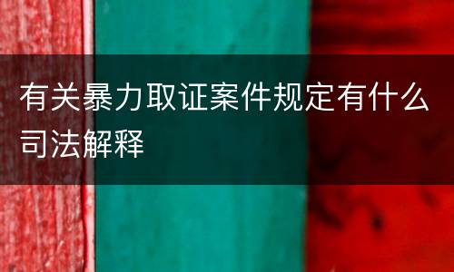 有关暴力取证案件规定有什么司法解释