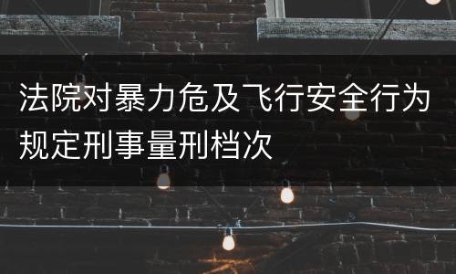 法院对暴力危及飞行安全行为规定刑事量刑档次
