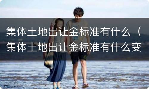 集体土地出让金标准有什么（集体土地出让金标准有什么变化）