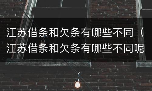 江苏借条和欠条有哪些不同（江苏借条和欠条有哪些不同呢）