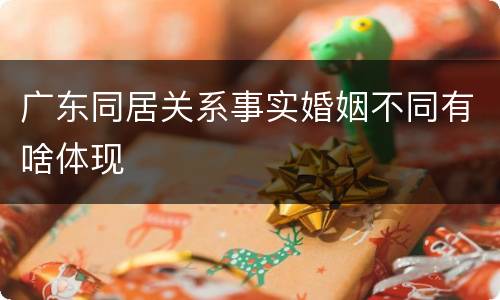 广东同居关系事实婚姻不同有啥体现