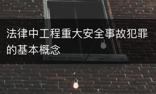 法律中工程重大安全事故犯罪的基本概念