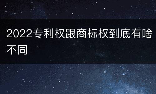 2022专利权跟商标权到底有啥不同